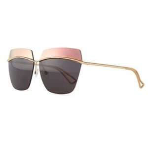 Dior Black Rose Gold Mirrored Metallic Sunglasses